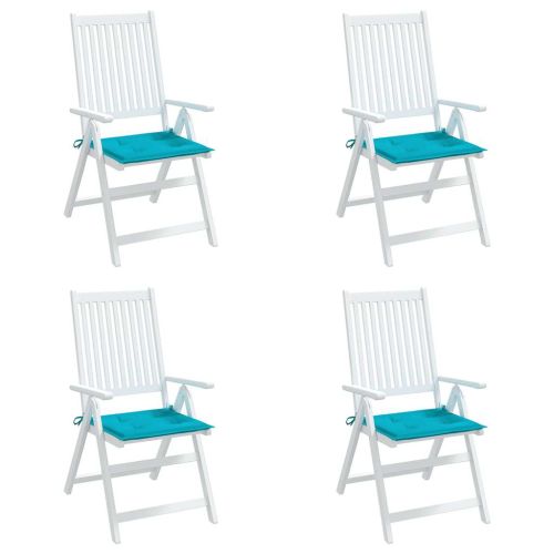Възглавници за градински столове 4 бр тюркоаз 50x50x4 см плат