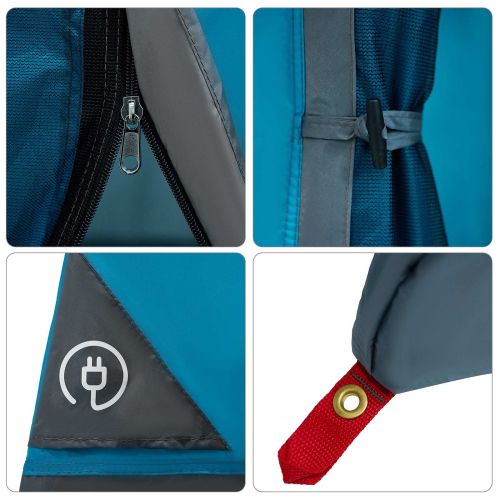 Комплект къмпинг тента с покрив 2 pcs Синьо Тафта и Тканина