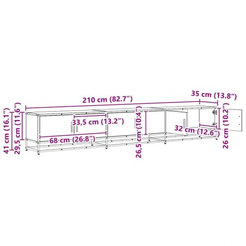 ТВ Единици 210 x 35 x 41 см Старо дърво Инженерна дървесина