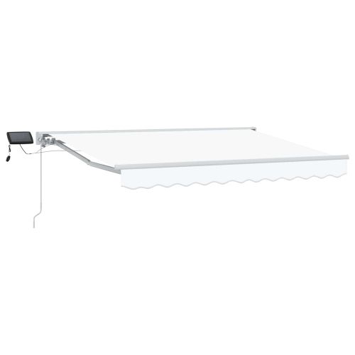 Ръчна рамка за сенник с LEDs Бял 3,5 x 2,5 m