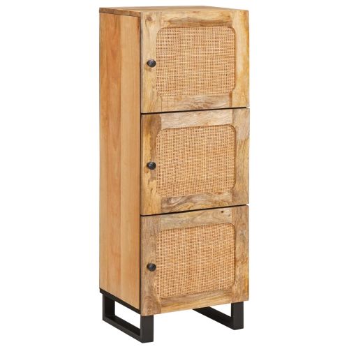 Висок шкаф с врата Кафяво 90 x 33 x 75 см Солидно мангово дърво