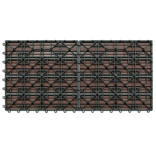 Плочка за decking 6 pcs Кафяво 60 x 30 cm WPC