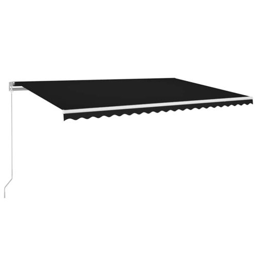 Ръчно прибираща се тента с LED, 500x300 см, антрацит