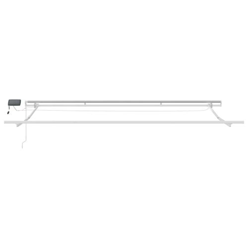 Ръчно прибираща се тента с LED, антрацит и бял, 500x300 см