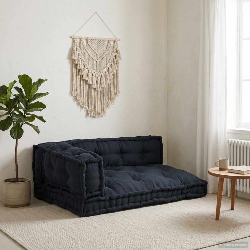 Кушон за палетен диван 3 pcs Антрацит 120 x 80 x 38 см Текстил