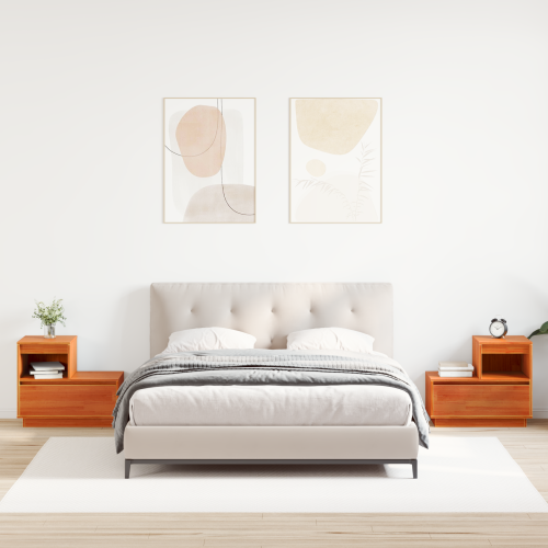 Нощен шкаф 2 pcs Кафяво с восъчно покритие 60 x 34 x 51 см