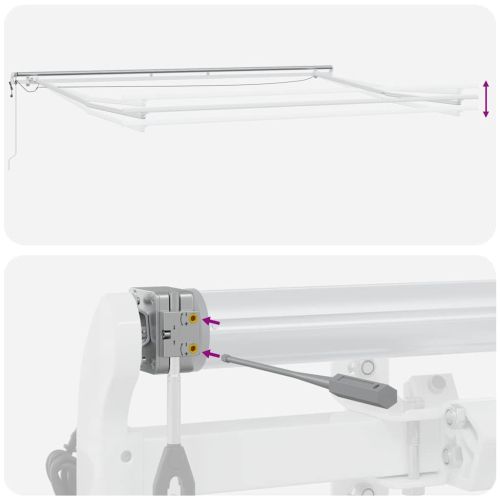 Автоматично прибираща се тента с LED, бордо, 500x300 см