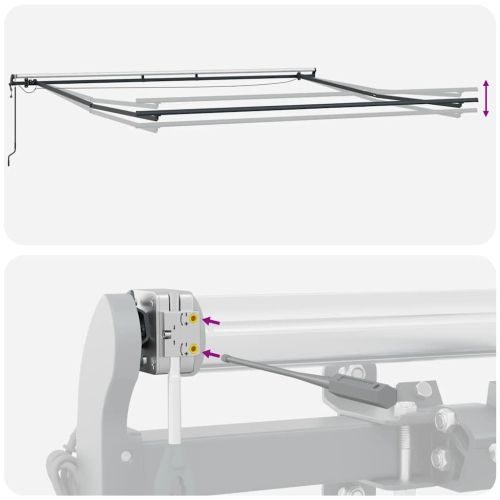 Автоматично прибираща се тента с LED, бордо, 500x300 см