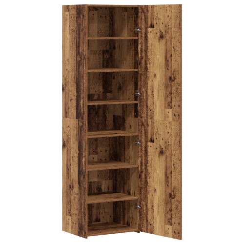 Висок шкаф 2 pcs Старо дърво 50 x 42,5 x 185 см