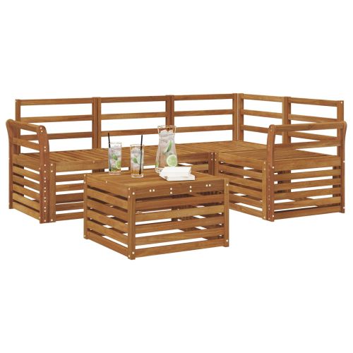 Комплект дивани за открито 5 pcs Естествен