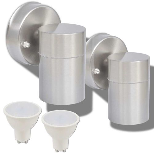 Външни LED прожектори, неръждаема стомана, насочени надолу, 2бр