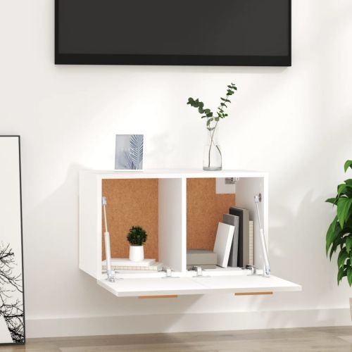 Стенен шкаф, бял, 60x36,5x35 см, инженерно дърво