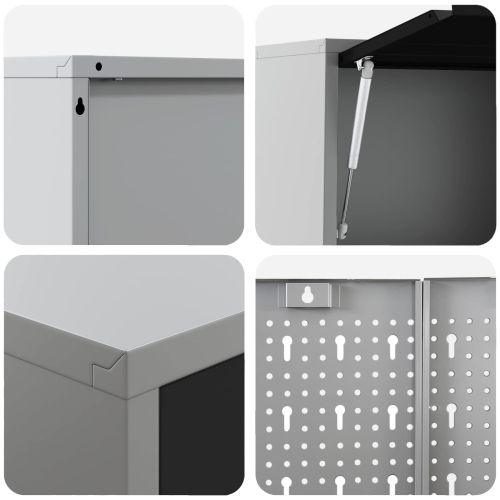 Комплект работни шкафове с чекмедже с рафт 5 pcs Черно