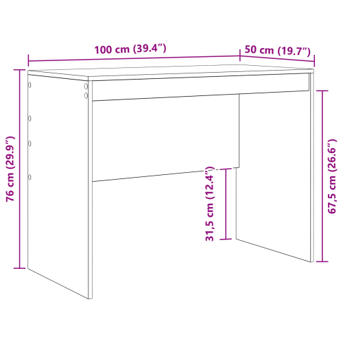 Бюро Бяло 100 x 50 x 76 см