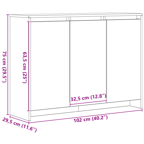 Служебен шкаф Черно 102 x 29.5 x 75 см Инженерно дърво