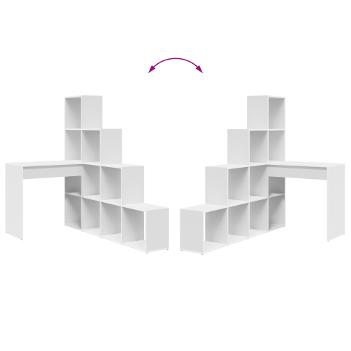 Ъглово бюро Бяло 101,5 x 149,5 x 149,5 см Инженерно дърво