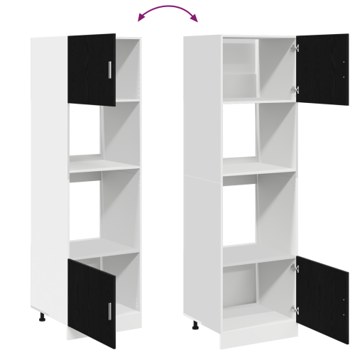 Висящ шкаф с рафт Черния дъб 60 x 57 x 207 см Инженерно дърво