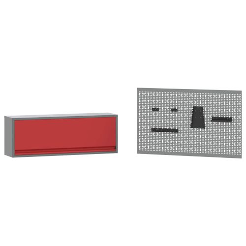 Комплект работни шкафове с чекмедже с рафт 5 pcs Червено