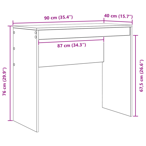 Бюро Бяло 90 x 40 x 76 см
