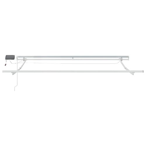 Ръчно прибираща се тента с LED, кафява, 300x250 см