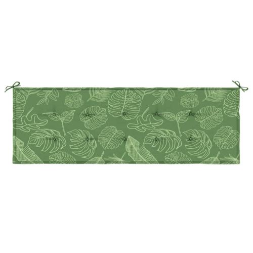 Възглавница за градинска пейка с листа 150x50x4 см оксфорд плат