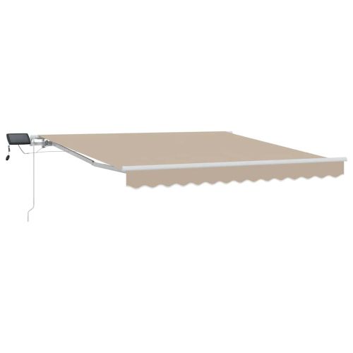 Сгъваем навес Бежово 350 x 250 cm Текстил и стомана
