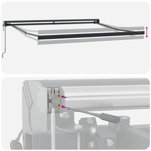Прибираща се тента Бежово 350 x 250 cm Текстил и Метал