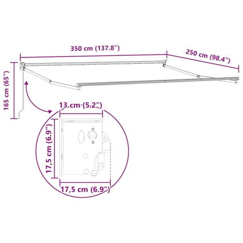 Прибираща се тента Бежово 350 x 250 cm