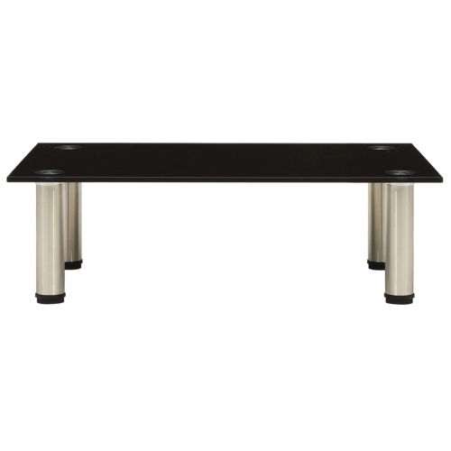 ТВ поставка, черна, 60x35x17 см, закалено стъкло