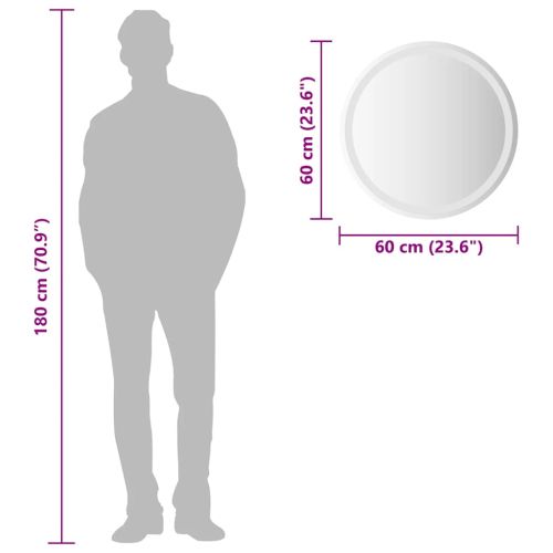 LED огледало за баня 60 см кръгло