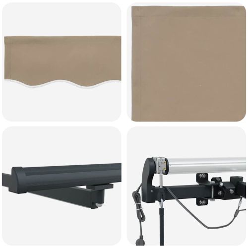 Прибираща се тента Бежово 400 × 300 cm Полиестер