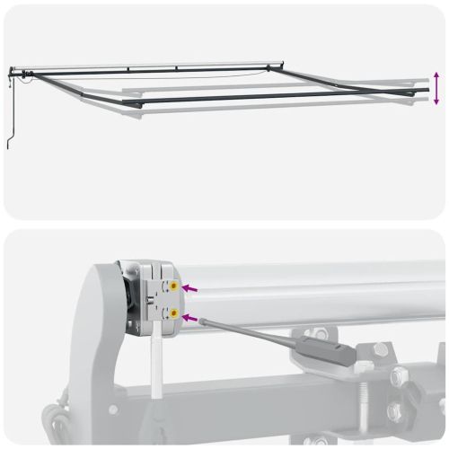 Автоматично прибираща се тента с LED, кафяв, 400x300 см