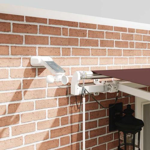 Автоматично прибираща се тента с LED, кафяв, 500x300 см