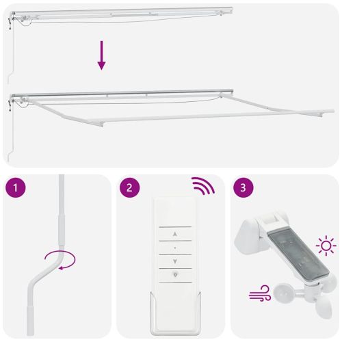 Автоматично прибираща се тента с LED, кафяв, 500x300 см