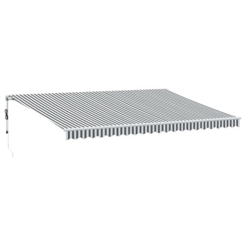 Автоматично прибираща се тента с LED антрацит и бял 500x350 см