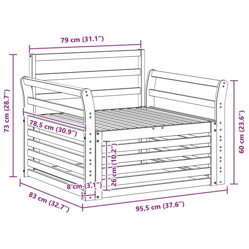 2 Брой Външен диван Натурално