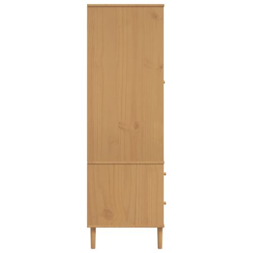 Гардероб "SENJA" ратанова визия кафяв 90x55x175 см бор масив