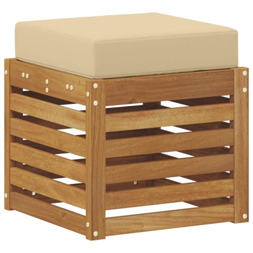 Външна табуретка Солидно акациево дърво Естествен