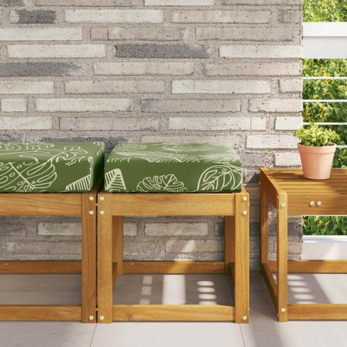 Възглавница за открито седалка Зелени листа 40 x 40 x 8 см