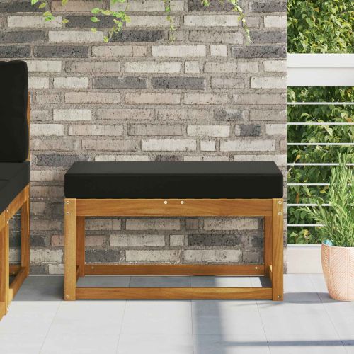 Възглавница за открито седалка Черен 80 x 40 x 8 cm