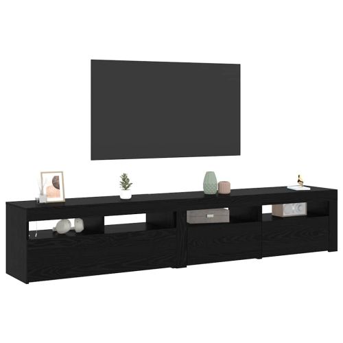 ТВ шкаф 2 pcs Черния дъб 210 x 35 x 40 см Инженерно дърво