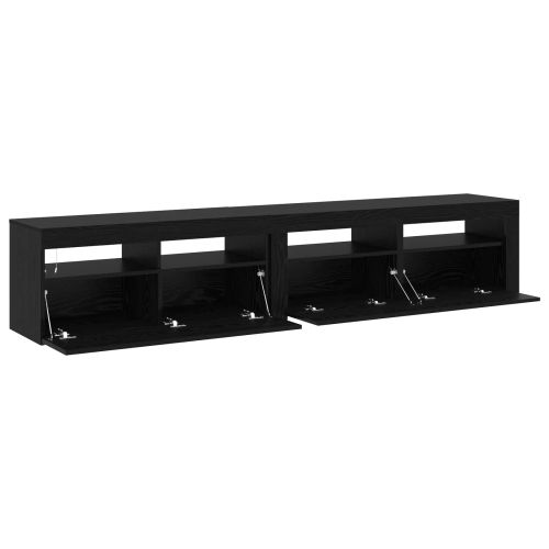 ТВ шкаф 2 pcs Черния дъб 210 x 35 x 40 см Инженерно дърво