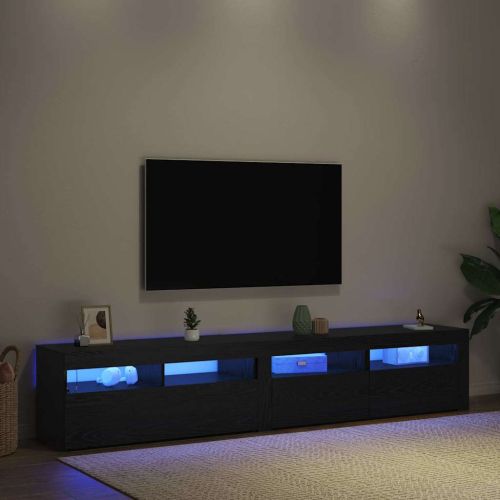 ТВ шкаф 2 pcs Черния дъб 210 x 35 x 40 см Инженерно дърво