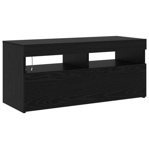 ТВ шкаф 2 pcs Черния дъб 210 x 35 x 40 см Инженерно дърво