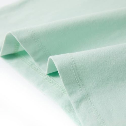 Детска тениска с ръкави капаче, светла мента, 140