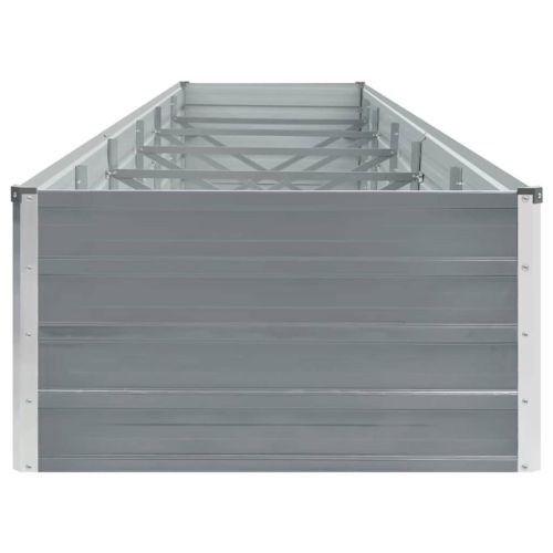 Градинска висока леха поцинкована стомана 480x80x45 см сива