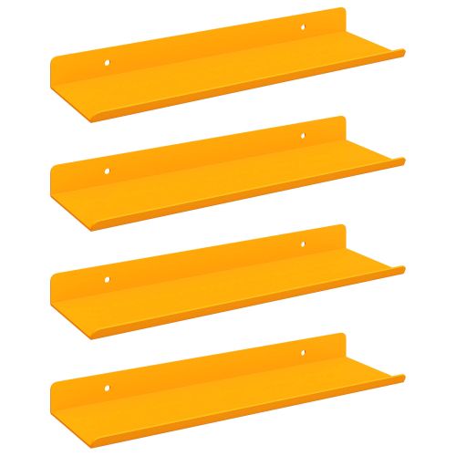 Плаващ рафт 4 pcs Горчично жълто 30 x 9 x 2,5 см Стомана