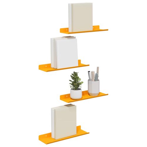 Плаващ рафт 4 pcs Горчично жълто 30 x 9 x 2,5 см Стомана