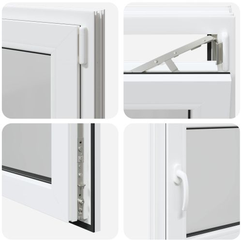 Прозорец за мазе RISOR 80 x 50 cm PVC и стъкло Бяло