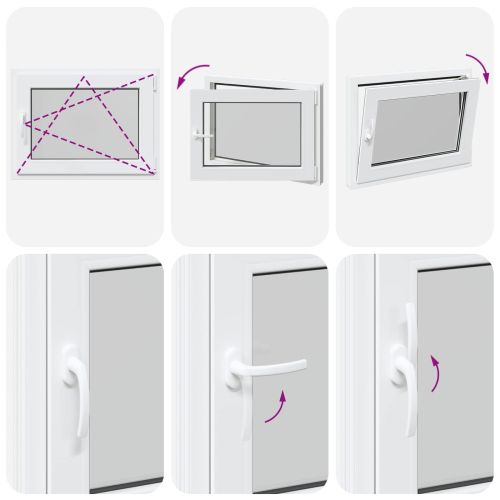 Прозорец за мазе RISOR 80 x 50 cm PVC и стъкло Бяло